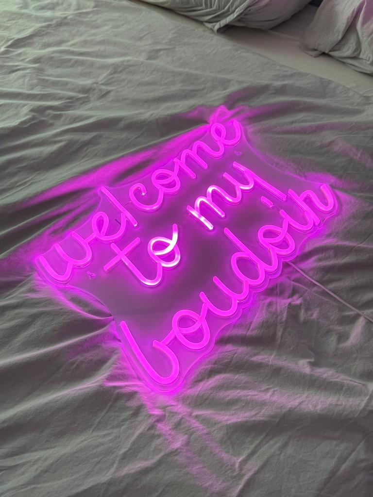 Neon LED lamp roze - 'Welcome to my boudoir', Ophalen of Verzenden, Zo goed als nieuw