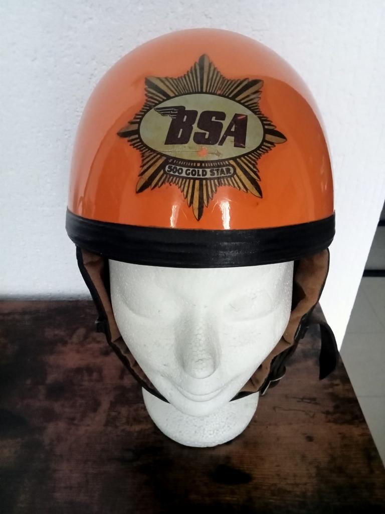 Oranje BSA 500 Gold Star helm, Motoren, Kleding | Motorhelmen, Ophalen of Verzenden, Tweedehands, Jethelm, Overige merken