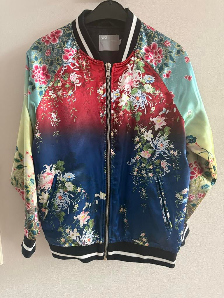 ASOS Bomberjack met bloemenprint - Maat 36, Ophalen of Verzenden, Gedragen, Maat 36 (S), Overige kleuren