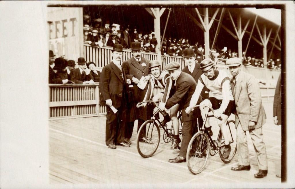Fotokaart Zeeburg Amsterdam Wielerbaan, Ophalen of Verzenden, Voor 1920, Ongelopen, Noord-Holland