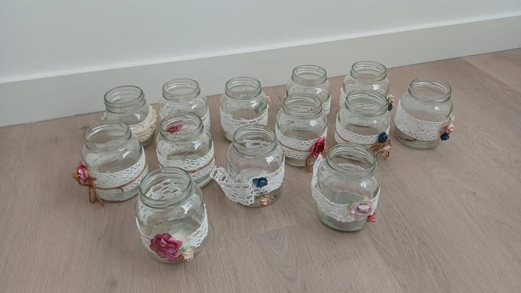 versierde glazen potjes, Ophalen, Gebruikt, Overige typen