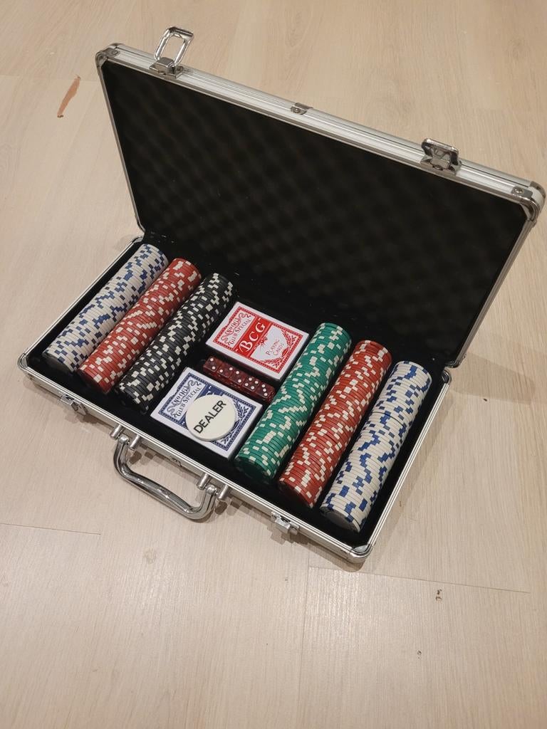 Pokerset in aluminium koffer, Vijf spelers of meer, Ophalen, Nieuw