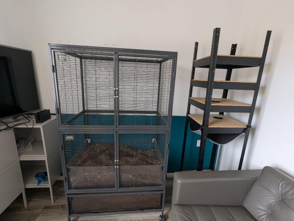 Midwest Critter Nation Double 92x61x160cm + biobak/graafbak, Ophalen, Kooi, 60 tot 90 cm, Fret