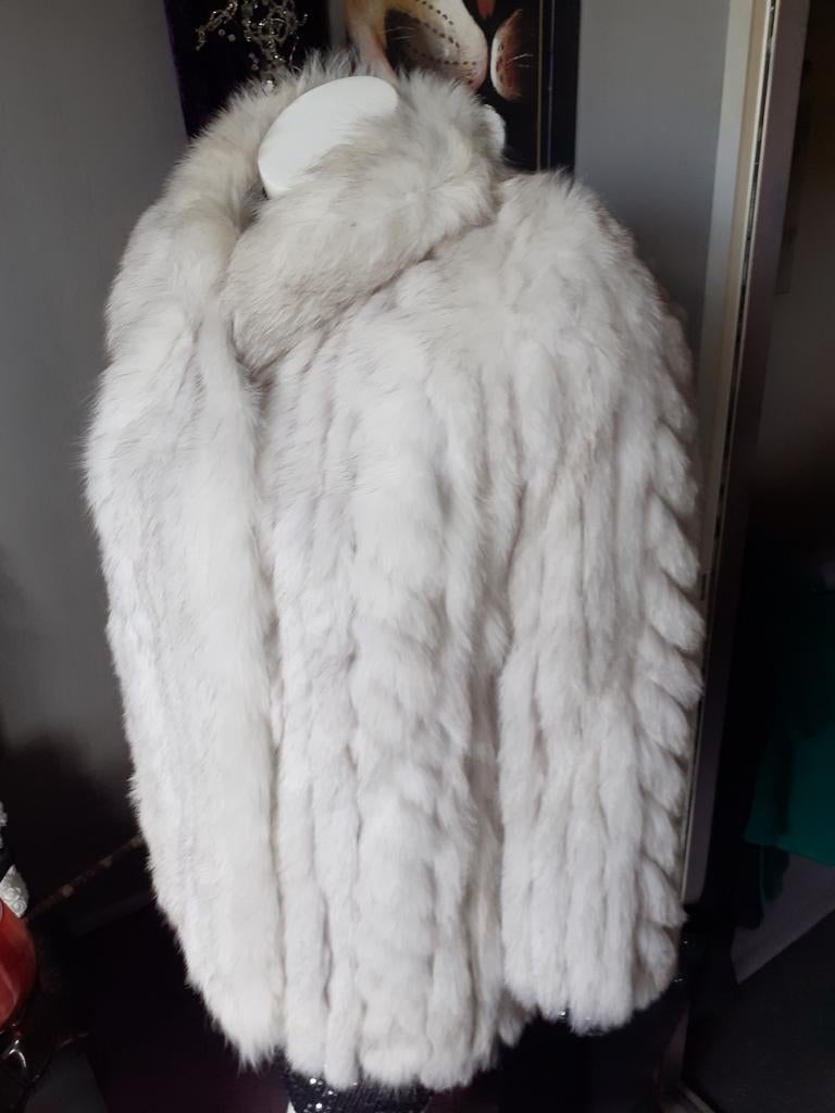 Prachtige echte witte polar SAGA FOX bontjas bont jas maat M, Ophalen of Verzenden, Zo goed als nieuw, Maat 38/40 (M), Wit