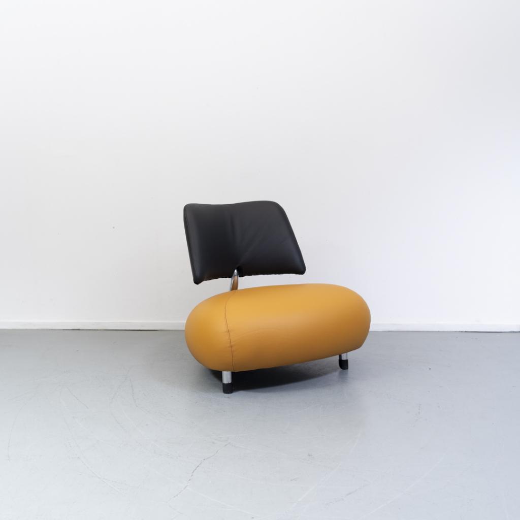 Leolux Pallone maïsgeel - zwart (bijpassende Leolux Kikko), Niet ingevuld, Niet ingevuld, Leer, Ophalen of Verzenden