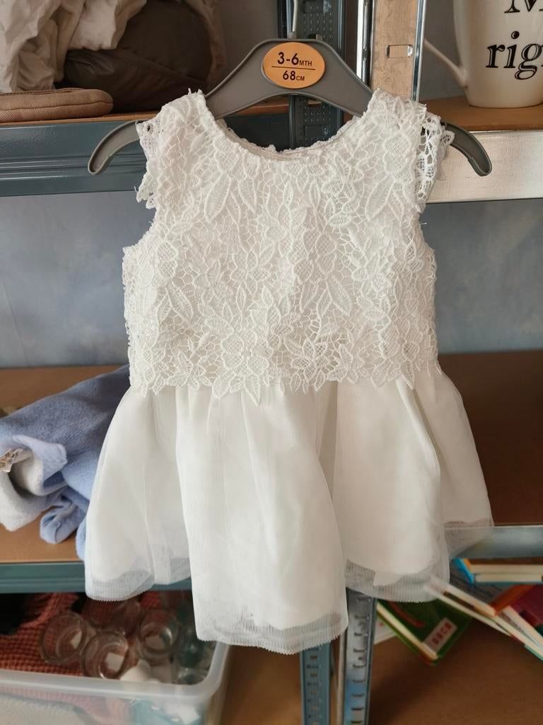 Witte doopjurk / bruidsjurk maat 68 (3-6 maanden), Kinderen en Baby's, Meisje, Jurkje of Rokje, Ophalen of Verzenden, Zo goed als nieuw
