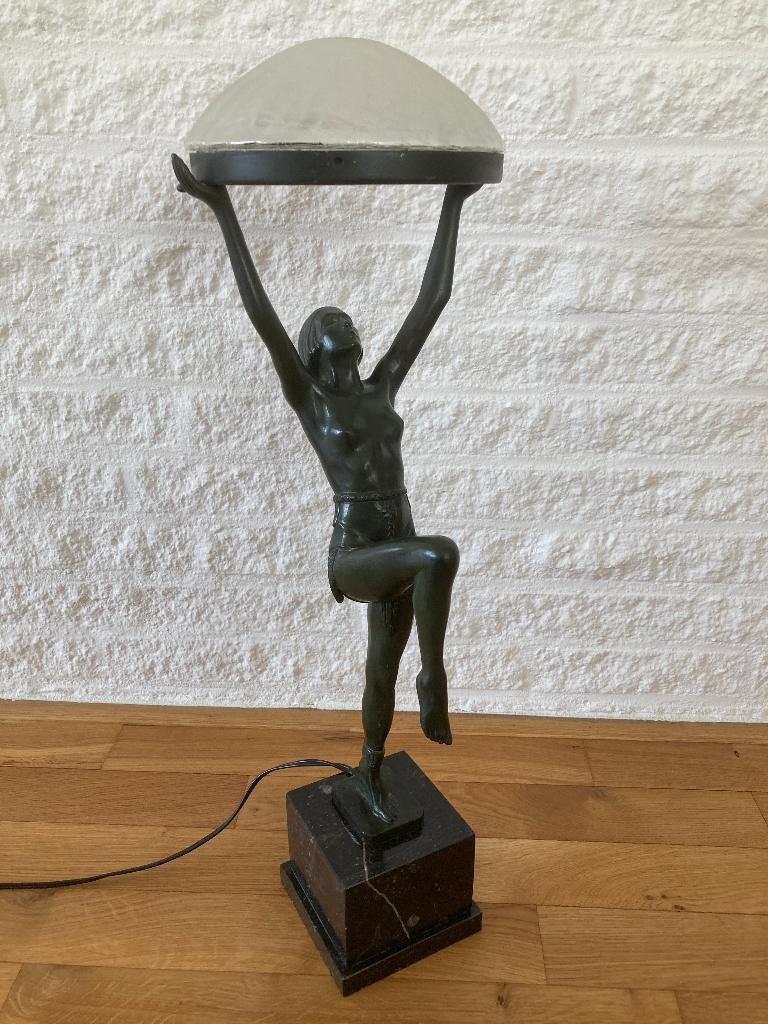 Max le Verrier lady lamp tafellamp art deco, Ophalen of Verzenden