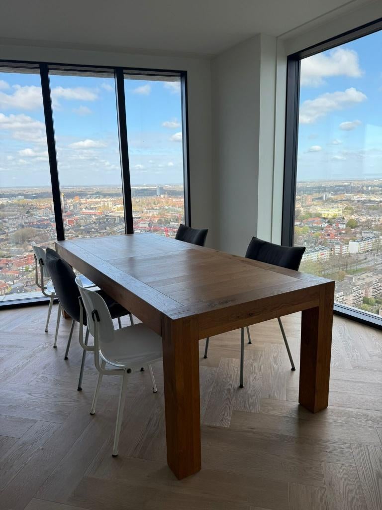 Linteloo VNU eettafel - design van Henk Vos, Ophalen, Gebruikt, Modern design Dutch design Minimalistisch, Eikenhout