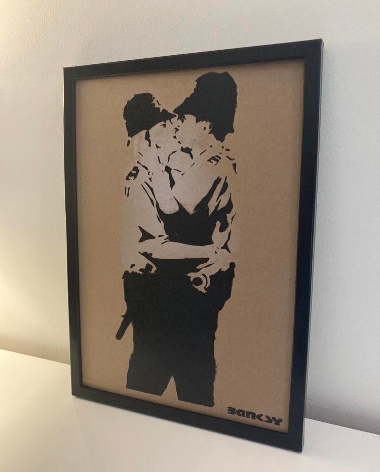Banksy : werk beperkt tot 50 exemplaren. ingelijst verkocht, Antiek en Kunst, Ophalen of Verzenden