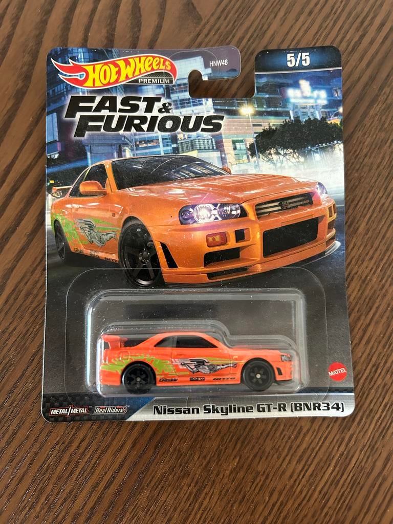 Hot Wheels Premium Fast & Furious Nissan Skyline GT-R (BNR34, Ophalen of Verzenden, Nieuw, Auto