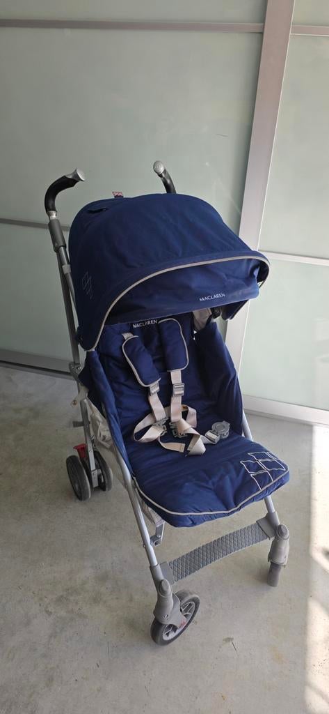 Maclaren buggy Techno XT blauw met extra's, Kinderen en Baby's, Buggy's, Gebruikt, Maclaren, Voetenzak, Zonnekap, Ophalen