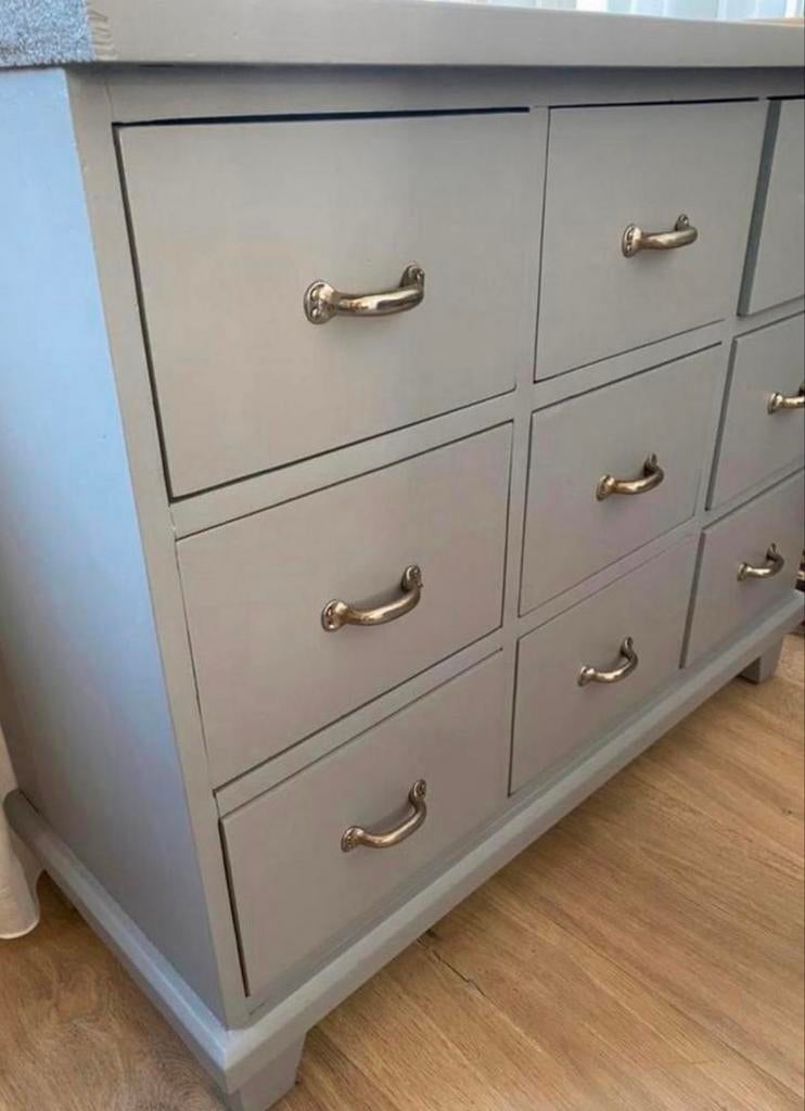 Houten apothekerskastje / ladekastje, Huis en Inrichting, Kasten | Ladekasten, Ophalen, Gebruikt, 5 laden of meer, 50 tot 100 cm