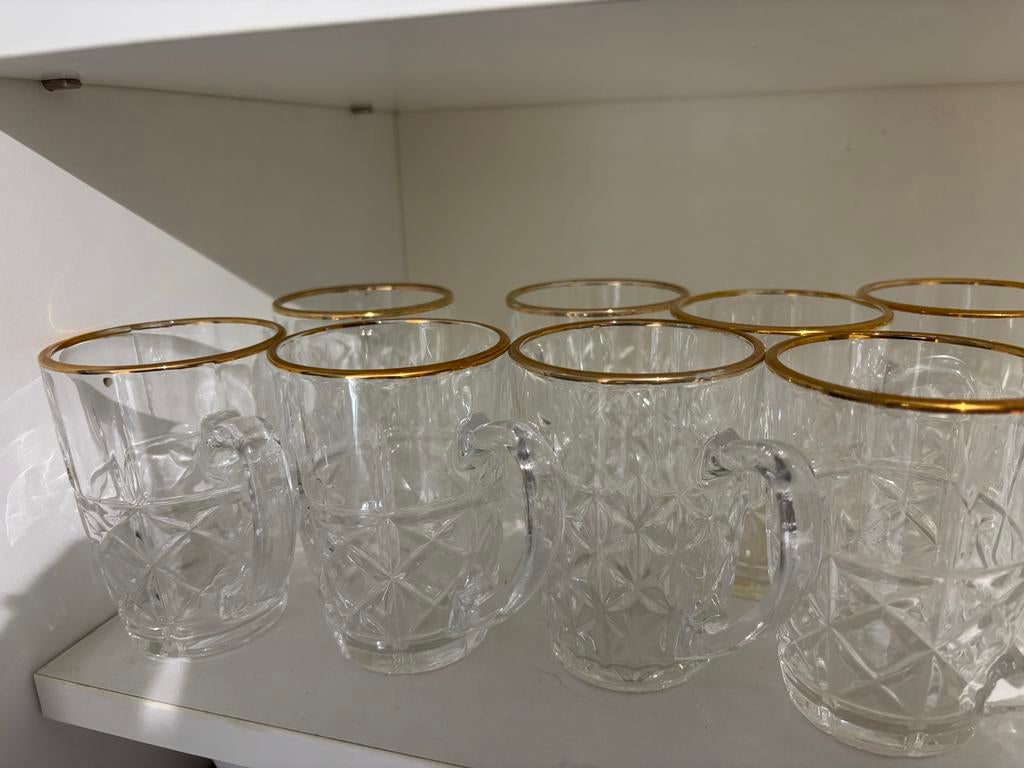 Theeglazen met gouden rand, Ophalen, Glas, Overige stijlen, Glas of Glazen