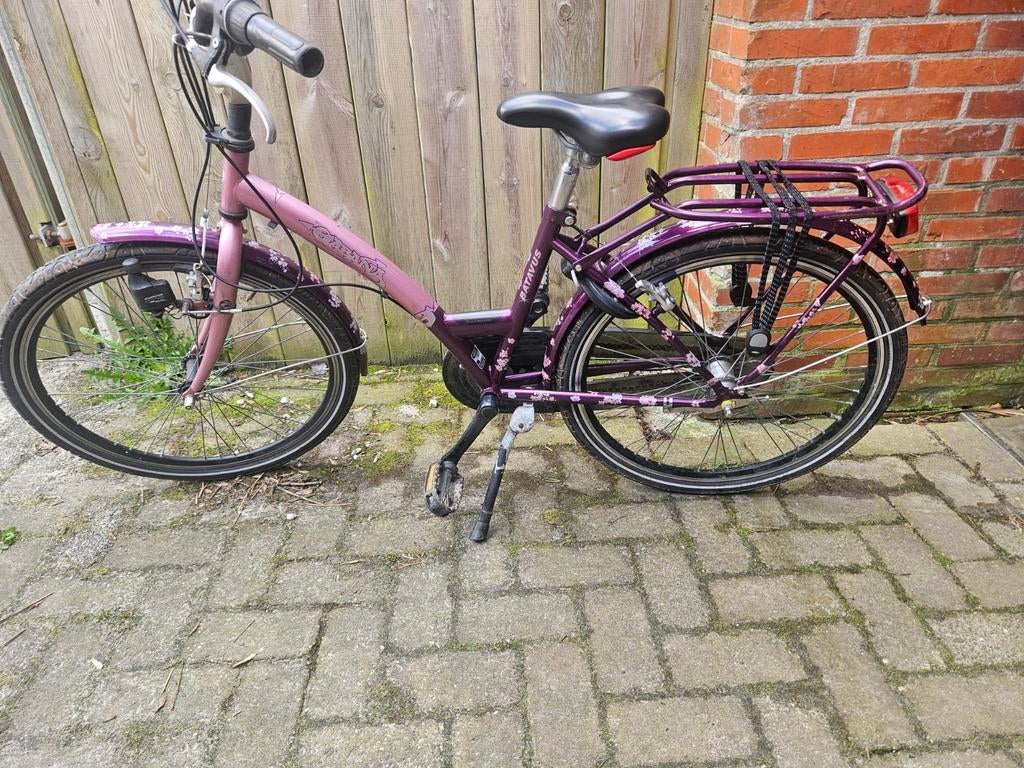 24 inch meisjesfiets, aubergine, 3 versnellingen, Fietsen en Brommers, Fietsen | Meisjes, Ophalen of Verzenden, Gebruikt, 24 inch