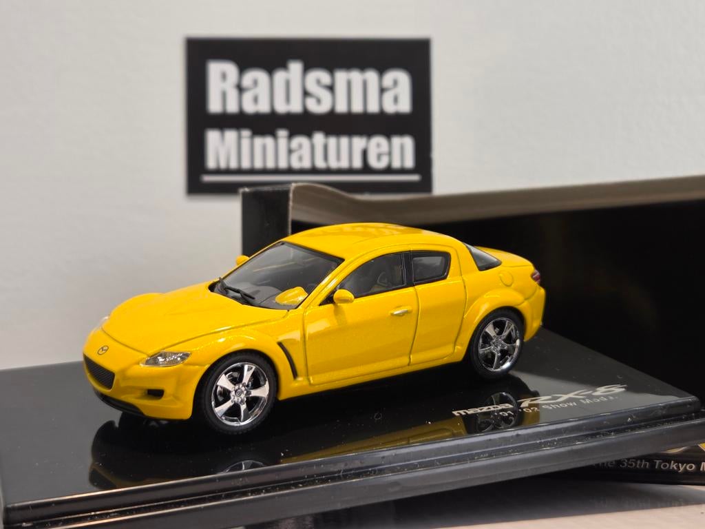 Mazda RX-8 Geel - 1:43 Mtech, Hobby en Vrije tijd, Modelauto's | 1:43, Overige merken, Auto, Nieuw, M-Tech
