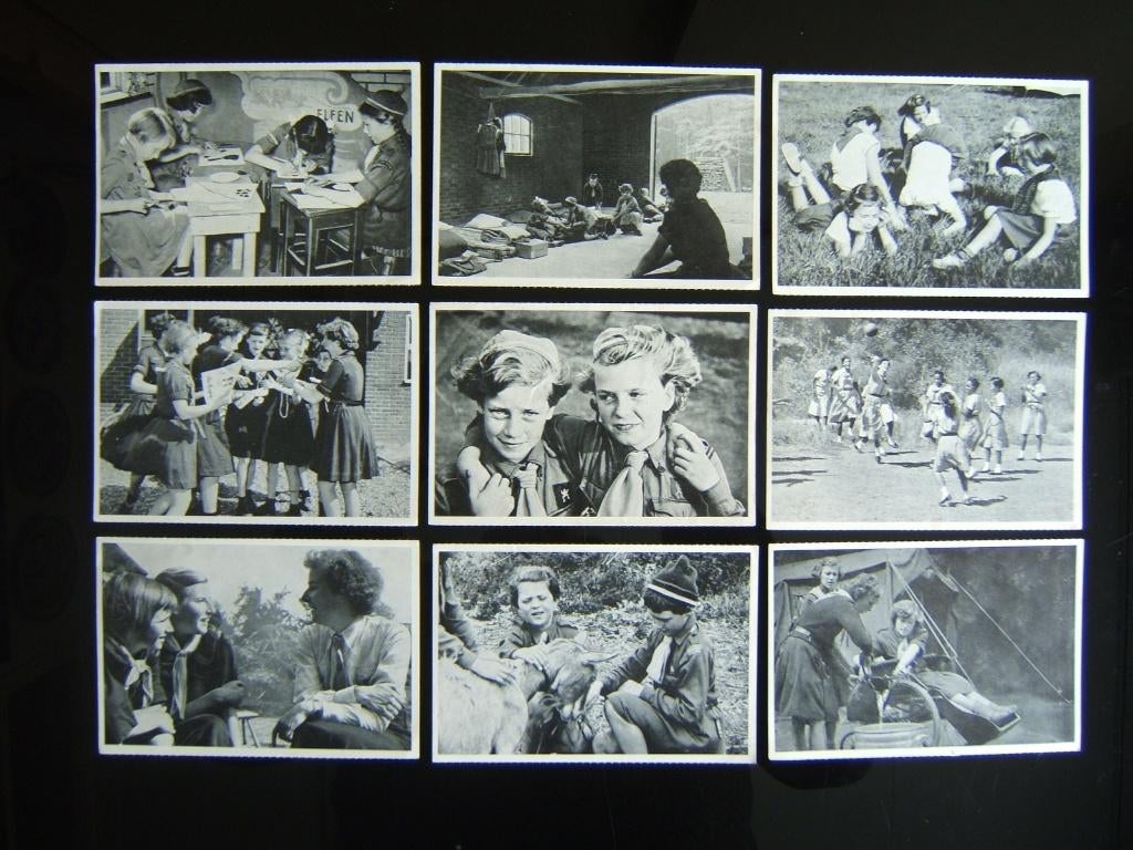 9 scouting padvinders ansichtkaarten Padvindsters, Verzenden, Gebruikt, Overige typen