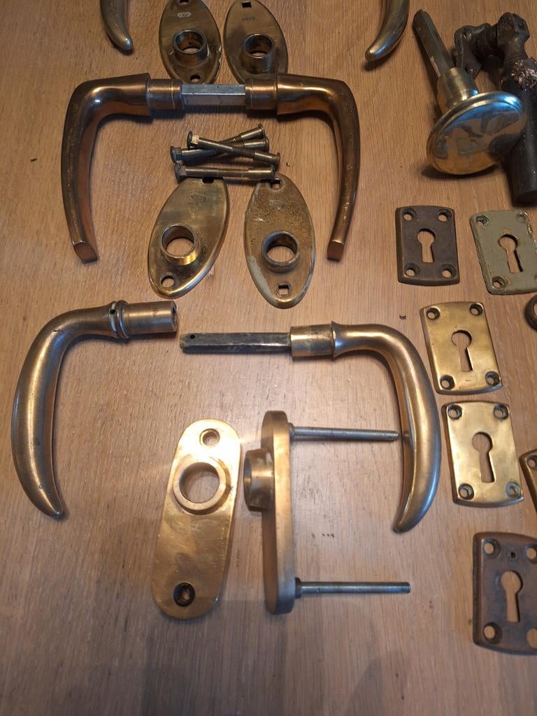 Messing koperen deurkrukken beslag, Ophalen of Verzenden, Nieuw, Koper of Messing, Klink of Kruk