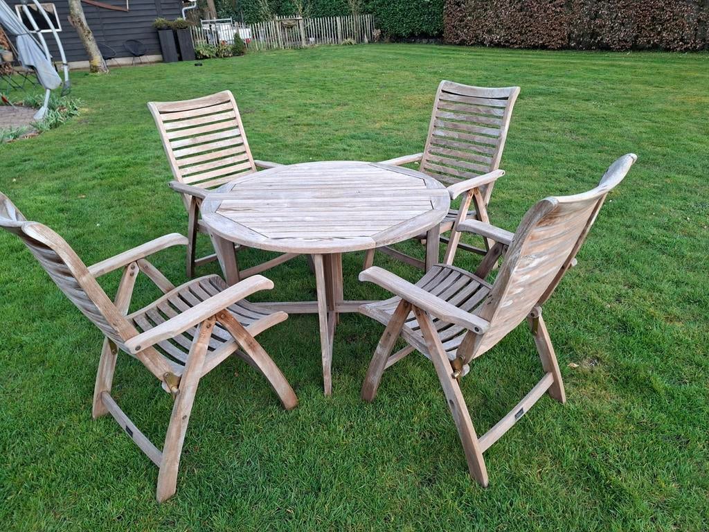 Tuinset teakhout, Tuin en Terras, Tuinsets en Loungesets, Ophalen of Verzenden, Gebruikt, Teakhout