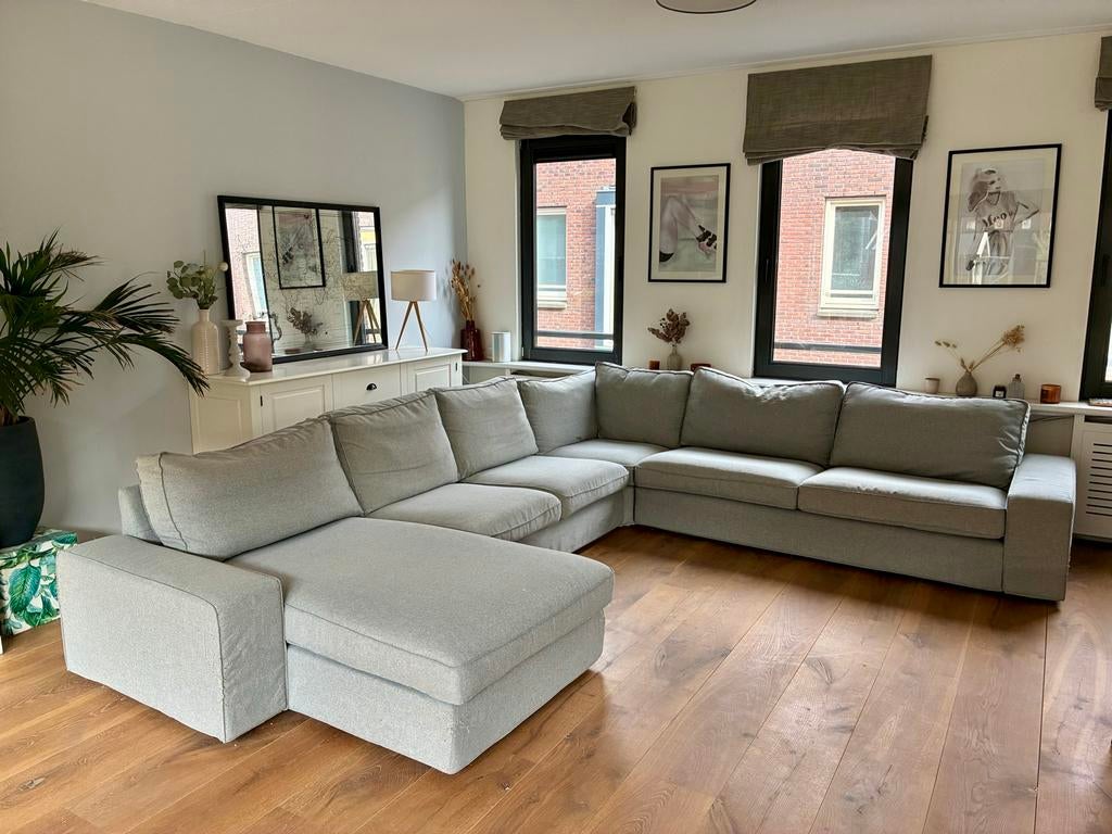 Grote IKEA Kivik Hoekbank - Lichtgrijs, Modulair, Ophalen, Gebruikt, 100 tot 125 cm, Hoekbank