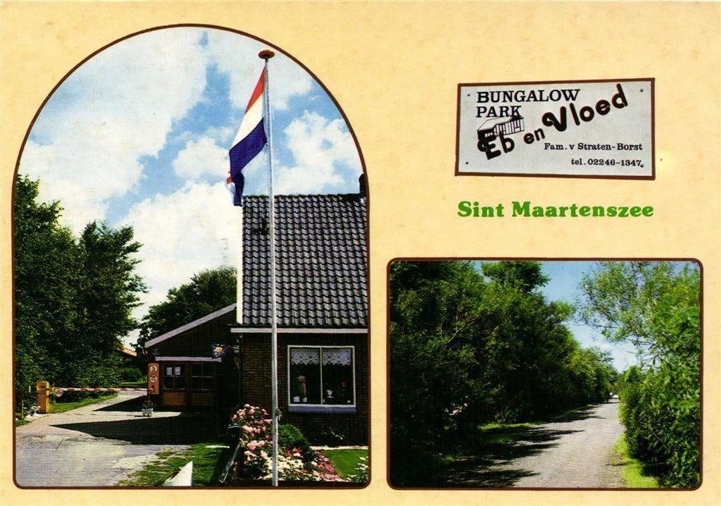 Bungalowpark Eb en Vloed, Sint Maartenszee - 2 afb - 1988 ge, Verzamelen, Ansichtkaarten | Nederland, Ophalen of Verzenden, Voor 1920