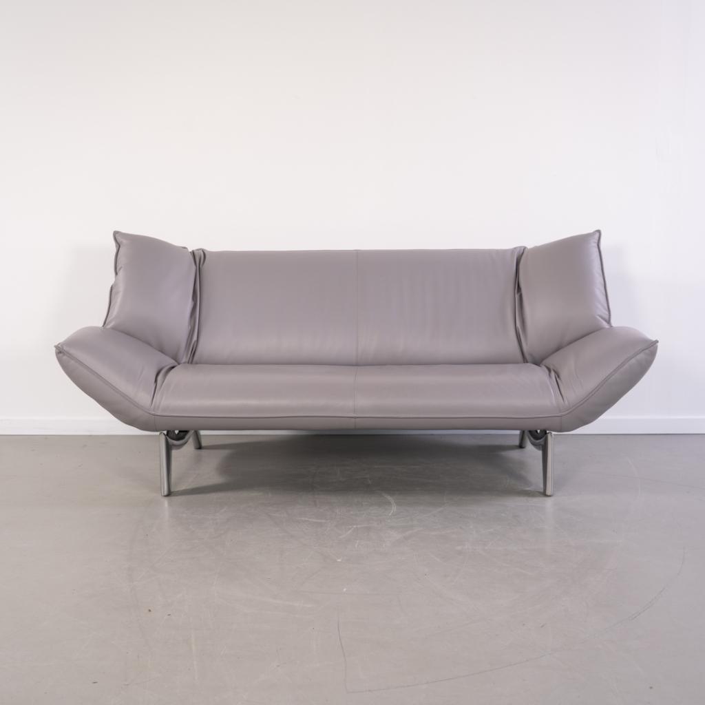 ACTIE!! 1x Leolux Tango 3-zits/223cm Bank Grijs - Gepolijst, Niet ingevuld, Niet ingevuld, Driepersoons, 75 tot 100 cm