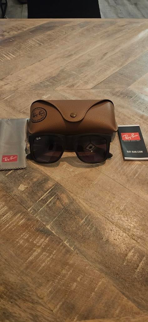 Nieuwe Ray-Ban Justin RB4165 Zonnebril - Matzwart/Bruin, Zonnebril, Zwart, Nieuw, Ophalen of Verzenden