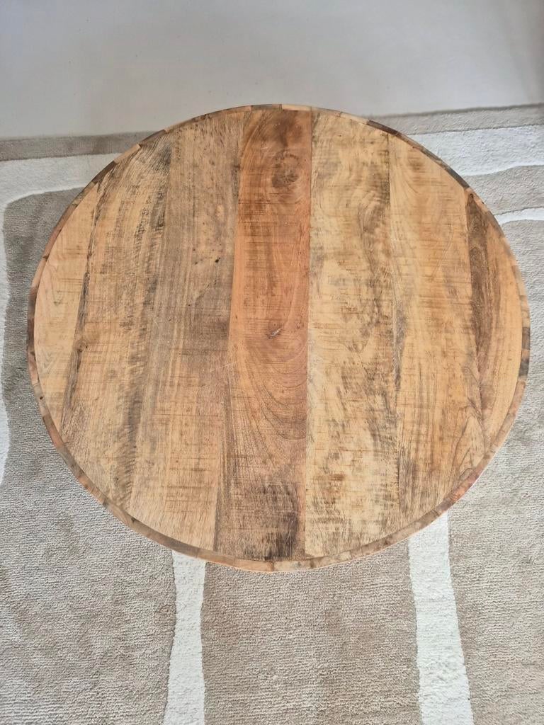 Salontafel mangohout, Ophalen, Gebruikt, 50 tot 100 cm, Rond