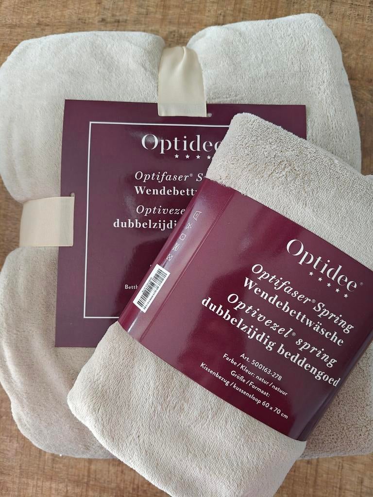 Optidee Spring dekbedovertrek 1-persoons, Eenpersoons, Beige, Dekbedovertrek, Nieuw