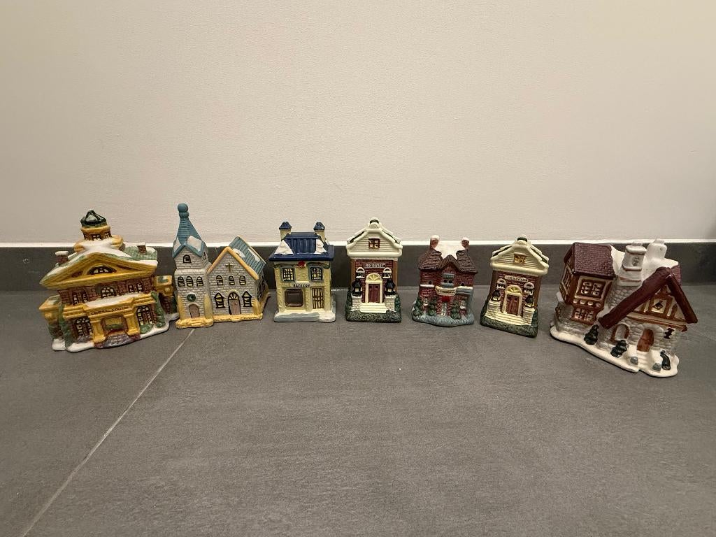 Keramische kersthuisjes voor het kerstdorp kerstversiering, Diversen, Kerst, Ophalen of Verzenden, Nieuw