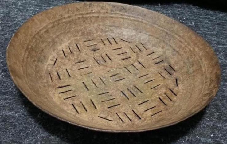 Nieuw Dienblad schaal brocante landelijk sober metaal bruin, Overige materialen, Schaal, Rond, Nieuw