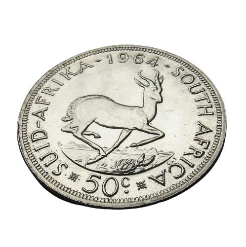 ** 1964 - Zuid Afrika  - 50 cent - ZILVER  ** Schaars  **, Verzenden, Zuid-Afrika, Losse munt, Zilver