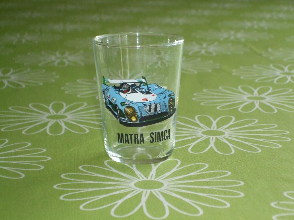 Vintage Matra Simca glas met Franstalige specificaties, Ophalen of Verzenden, Zo goed als nieuw, Auto's