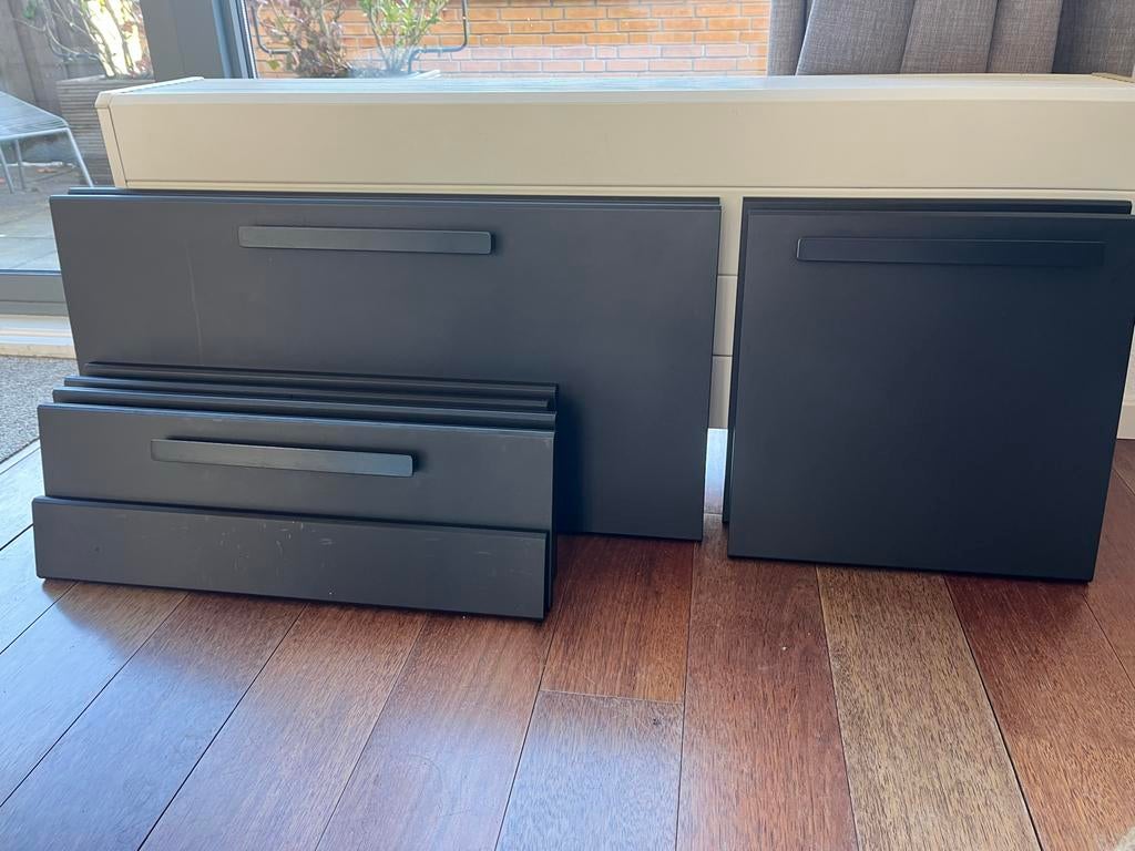 Set Ikea Nickebo zwarte keuken fronten, Ophalen, Minder dan 50 cm, Gebruikt, Zwart