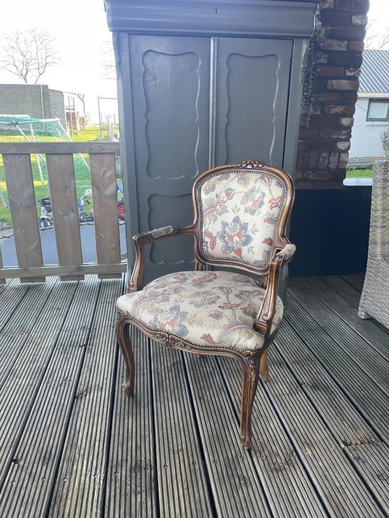 Vintage stoel, Ophalen, Gebruikt, Bruin, Stof