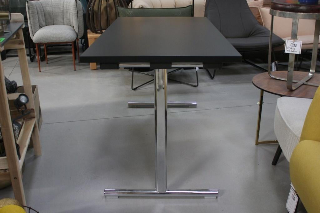 Sterke handige tafel klaptafel metaal zwart melamine 140x70, Ophalen, Zwart, Overige materialen, Zo goed als nieuw