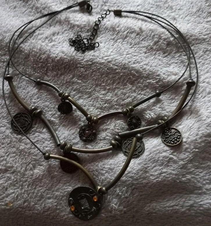 Verstelbare Koperen 3-Lagen Marokkaanse Munten Ketting, Sieraden, Tassen en Uiterlijk, Overige materialen, Bruin, Ophalen of Verzenden