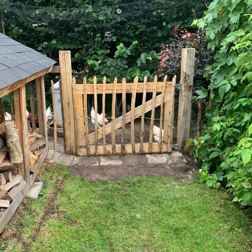 Moestuin Kastanje palen Engels hekwerk, Ophalen, Met poort, Nieuw, Tuinhek