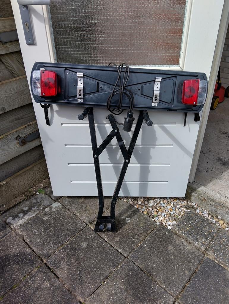 Schaar-drager inclusief lichtbalk met 7 pins stekker., Ophalen of Verzenden, Gebruikt, Trekhaakdrager