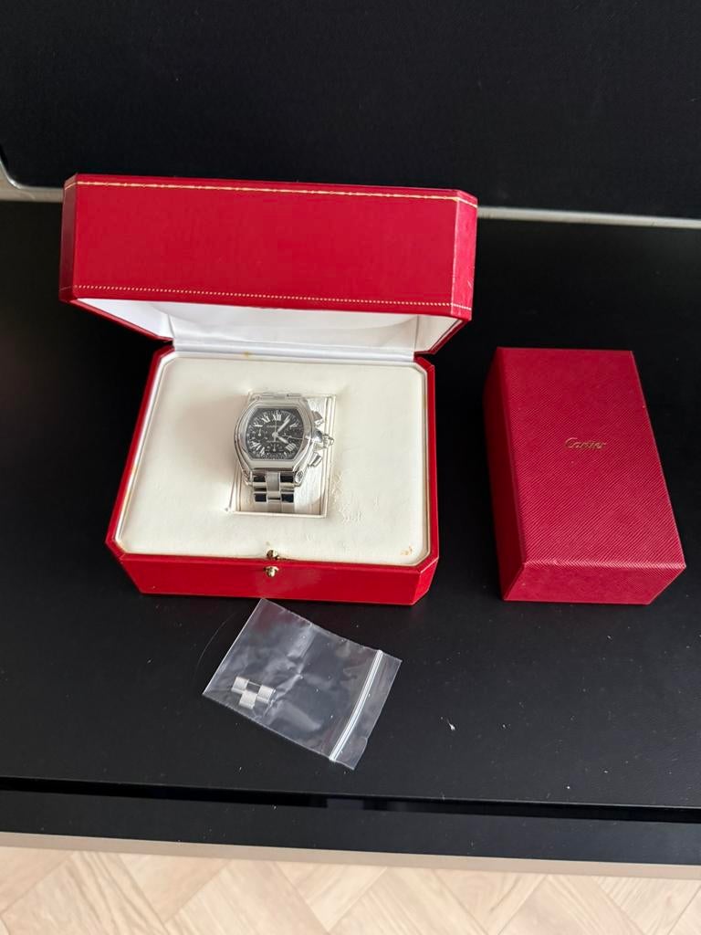 Cartier Roadster chronograph XL, Sieraden, Tassen en Uiterlijk, Horloges | Heren, Ophalen of Verzenden, Zo goed als nieuw, Staal