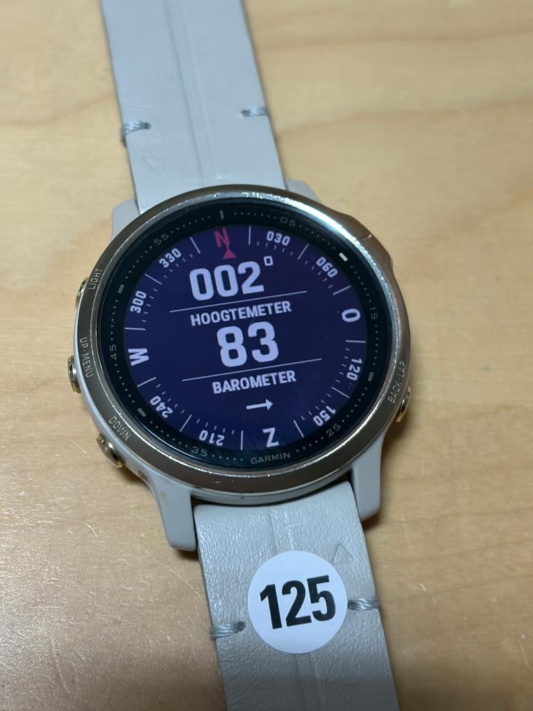 Garmin Fenix 6s pro solar 42 mm (GPSinruil-nr 125), GARMIN, Bramenberg 9, Wit, Info@gpsinruil.nl
