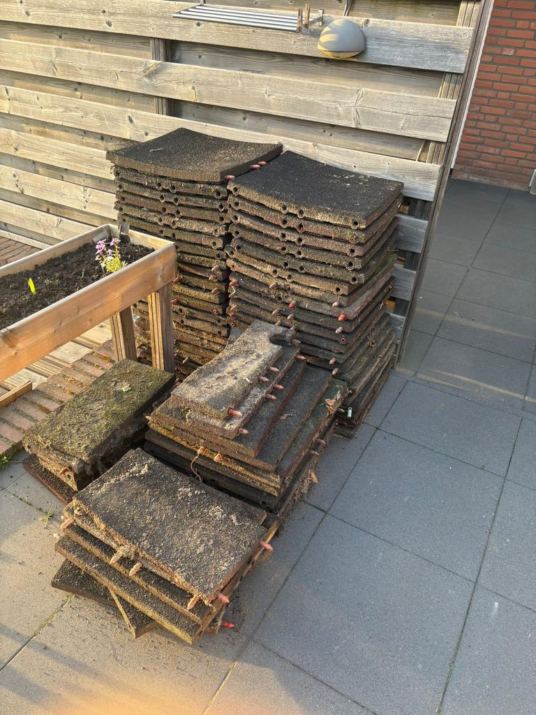 Rubberen tegels, Ophalen, Overige materialen, 60 cm of meer, Zo goed als nieuw