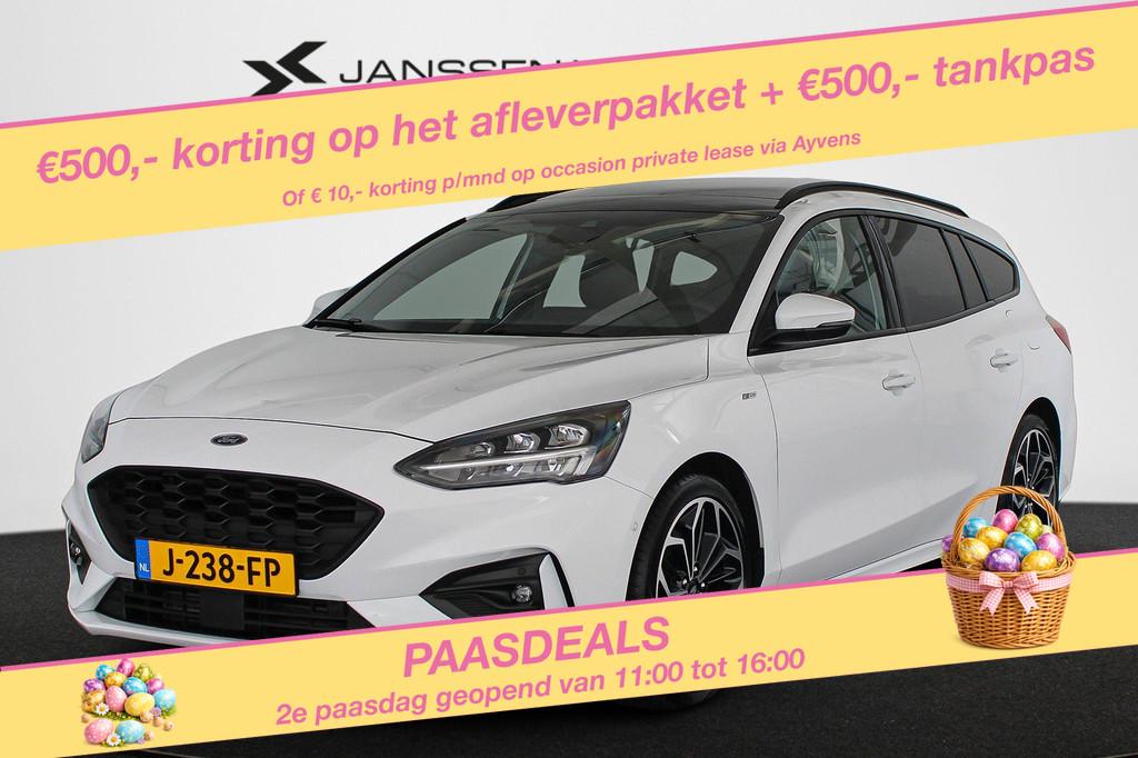 Ford Focus Wagon 1.0 EcoBoost ST Line Business Panoramadak L, Gebruikt, 1283 kg, Wit, Origineel Nederlands