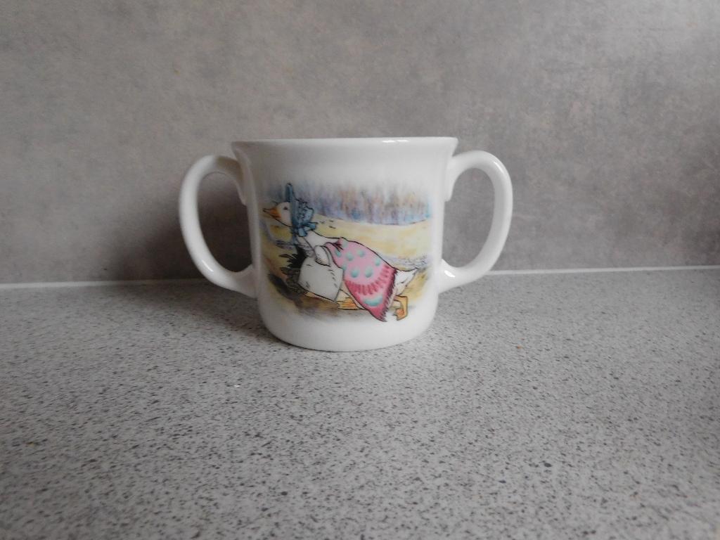 Mok 2 oren Jemima Puddle Duck Beatrix Potter Royal Doulton, Huis en Inrichting, Ophalen of Verzenden, Zo goed als nieuw, Overige stijlen