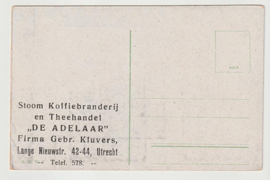 Utrecht - Reclame De Adelaar * Gebr. Kluvers * Koffie Thee, Ophalen of Verzenden, Voor 1920, Ongelopen, Utrecht