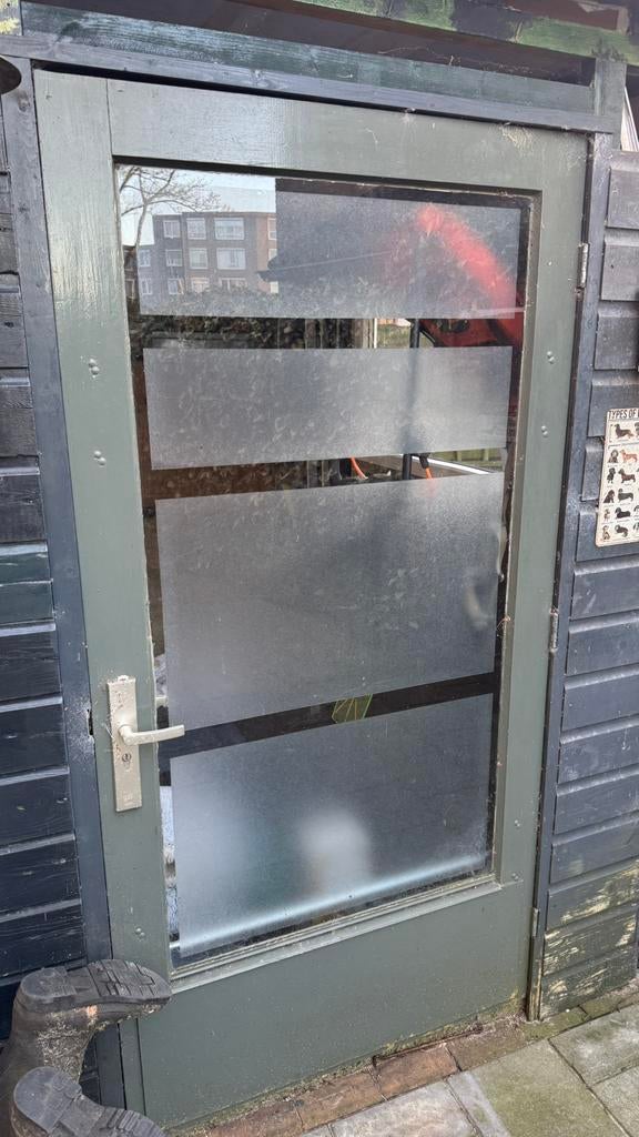 GRATIS: Deur met enkel glas, Gebruikt, Buitendeur, 200 tot 215 cm, Glas