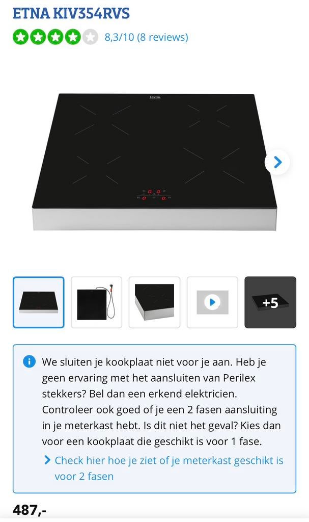 Etna kookplaat met garantie ZGAN, Zo goed als nieuw, Gas, Vrijstaand, 4 kookzones