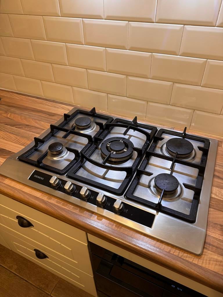 Siemens 5-pits gaskookplaat, Witgoed en Apparatuur, Kookplaten, Ophalen, Gebruikt, Inbouw, Gas