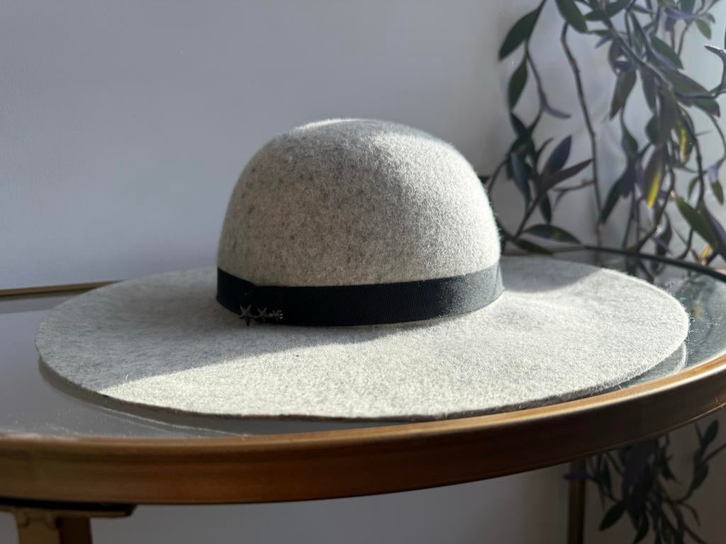 Maison Scotch Hoed - Grijs met zwarte band, Ophalen of Verzenden, Zo goed als nieuw, One size fits all, Hoed