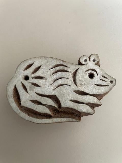 vintage houten stempel. Egel. Jaren '70. Indonesie., Ophalen