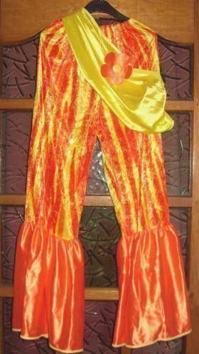 Hippie Flower Power broek met sjaal mt 152, Ophalen of Verzenden, Nieuw, 146 t/m 152, Jongen of Meisje